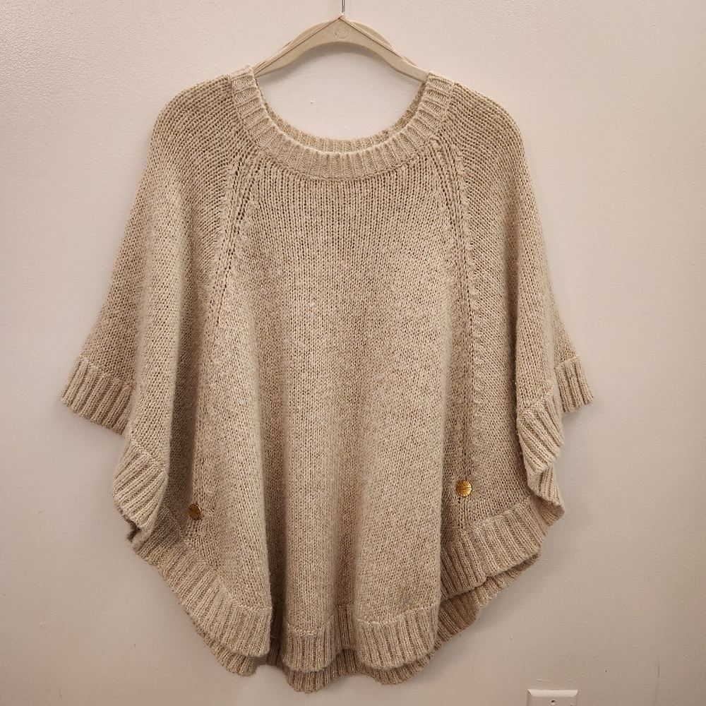 Michael Kors Sweater Shawl Poncho Knit Womens Casual Classic Pull Over Small
